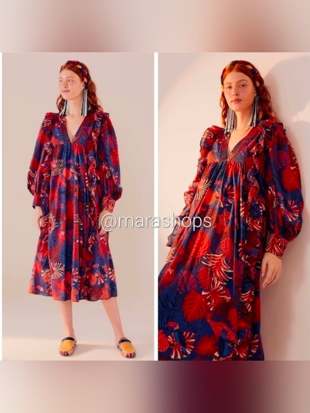 Farm Rio Animals Tapestry Midi Dress